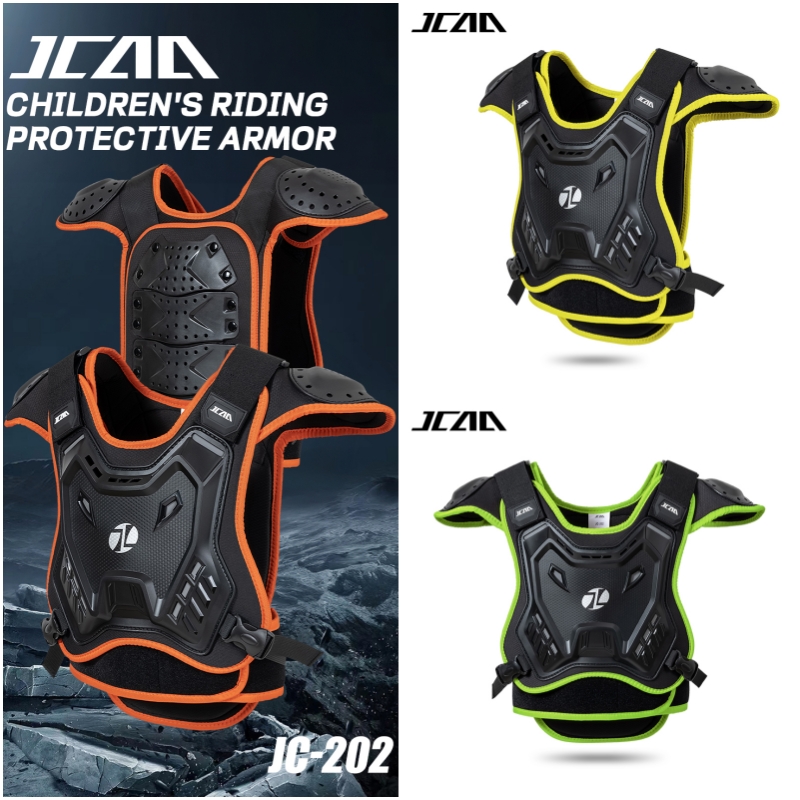 Mountain Biking Chest Protector - JCAA Kinder-Motorrad-Brustschutz mit Rückenpolster – Verstellbare