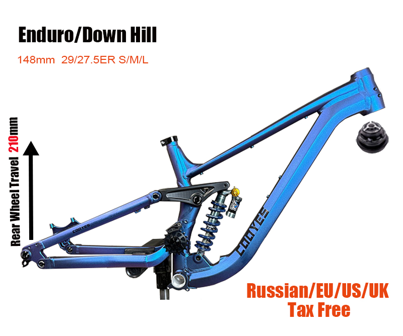 Mountain Biking In The Uk - Vollgefederter Aluminium-Fahrradrahmen, Soft Tail, 210mm Federweg,